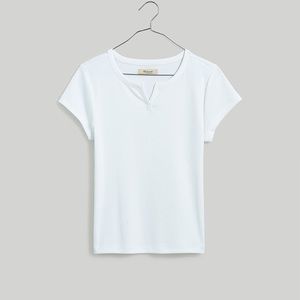 NWT Madewell Brightside Rib Split Neck Tee SZ S